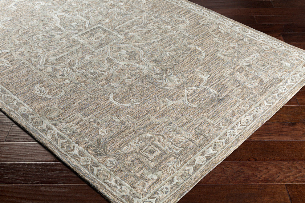 Surya Shelby SBY-1007 9'x13' Rug, Camel/Aqua/Sage