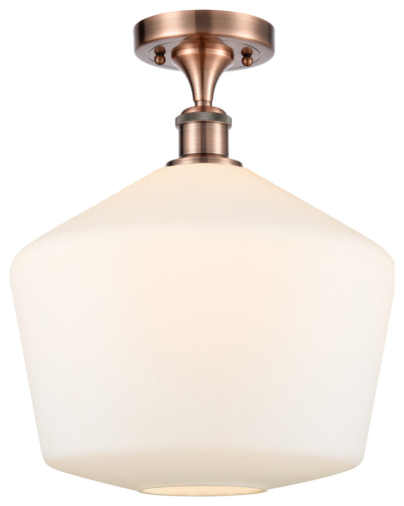 Innovations 516-1C-AC-G651-12 1-Light Semi-Flush Mount, Antique Copper