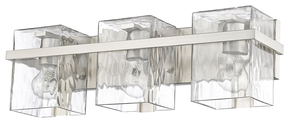 Zlite 1938-3V-BN 3-Light Vanity, Clear