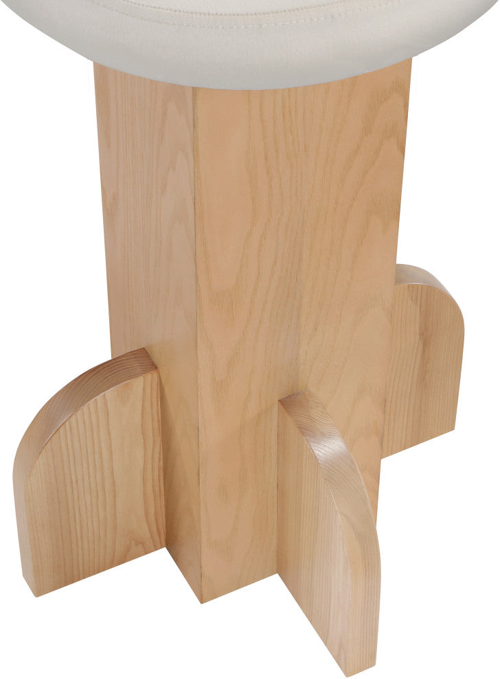 Wyatt Velvet Upholstered Stool, Cream