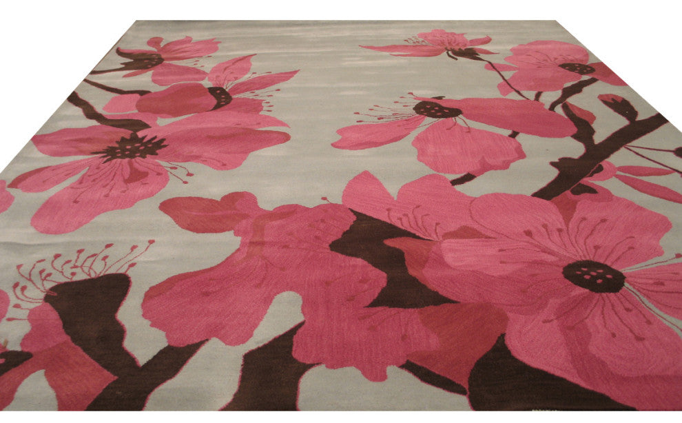 Blue Transitional Floral Jasmine Area Rug