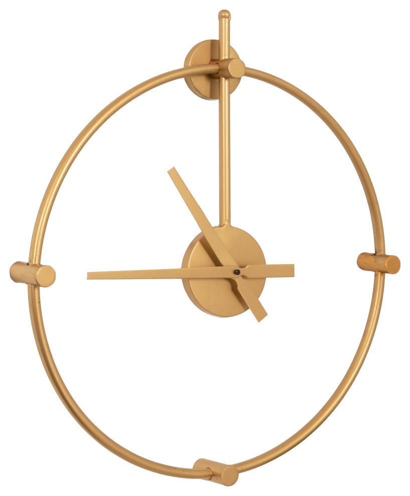 Lidor Metal Wall Clock, Gold, 22x25