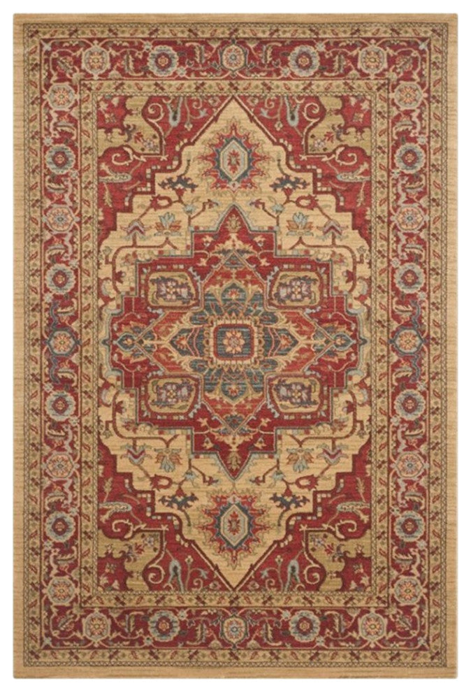 Safavieh Mahal 8' X 10' Power Loomed Rug in Red and Natural