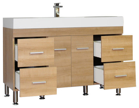 Ripley 47" Single Modern Bathroom Vanity, Light Oak, Without Mirror