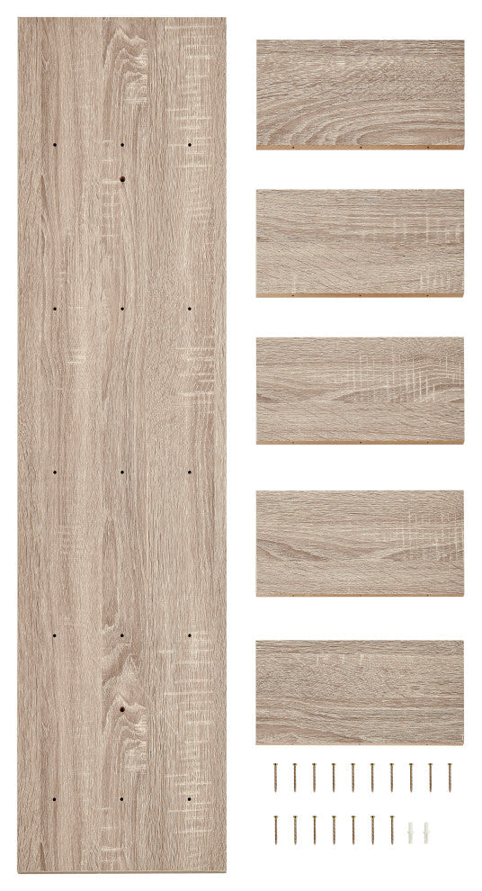Danya B. Tiered Wide Column Wall Shelf, Weathered Oak
