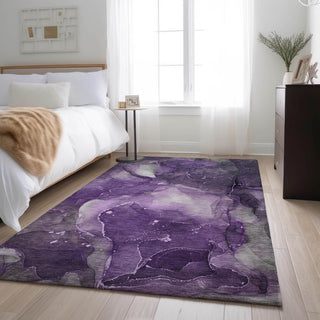 Premium Machine Washable Mayfield AMF522 Purple 3' x 5' Rug