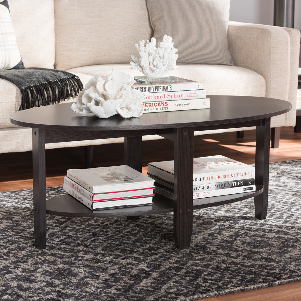 Ancelina Modern and Contemporary Wenge Brown Finished Coffee Table