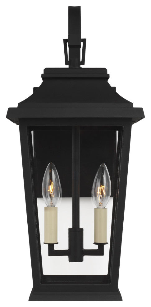 Generation Lighting Warren 2-Light Outdoor Lantern, Textured Black
