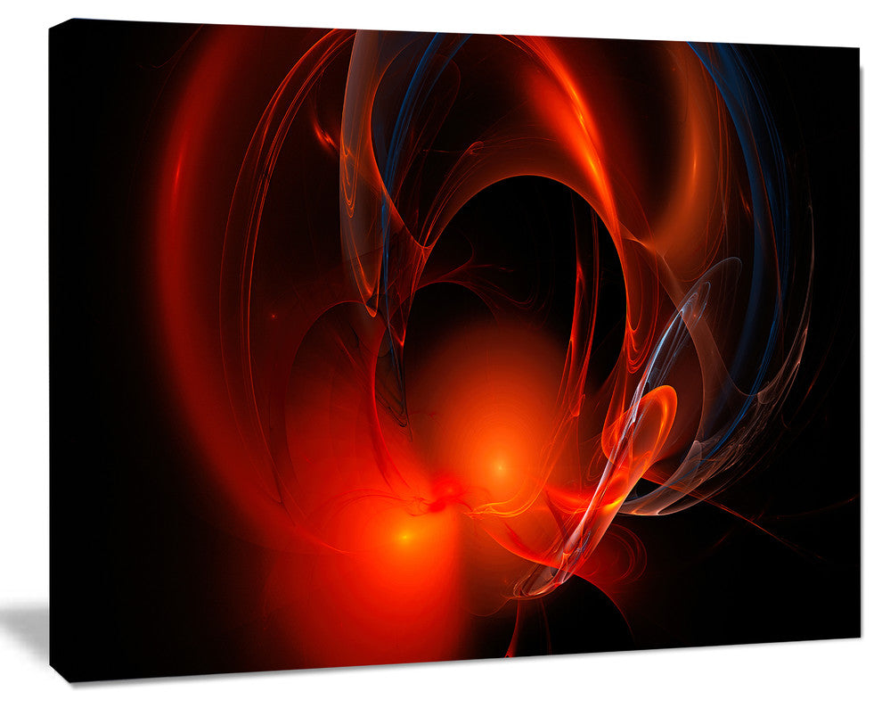 Red Galactic Nebula on Black, Oversized Abstract Canvas Art Print, 60x40