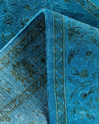 Fine Vibrance, One-of-a-Kind Hand-Knotted Runner Rug Blue, 2'6"x10'3"