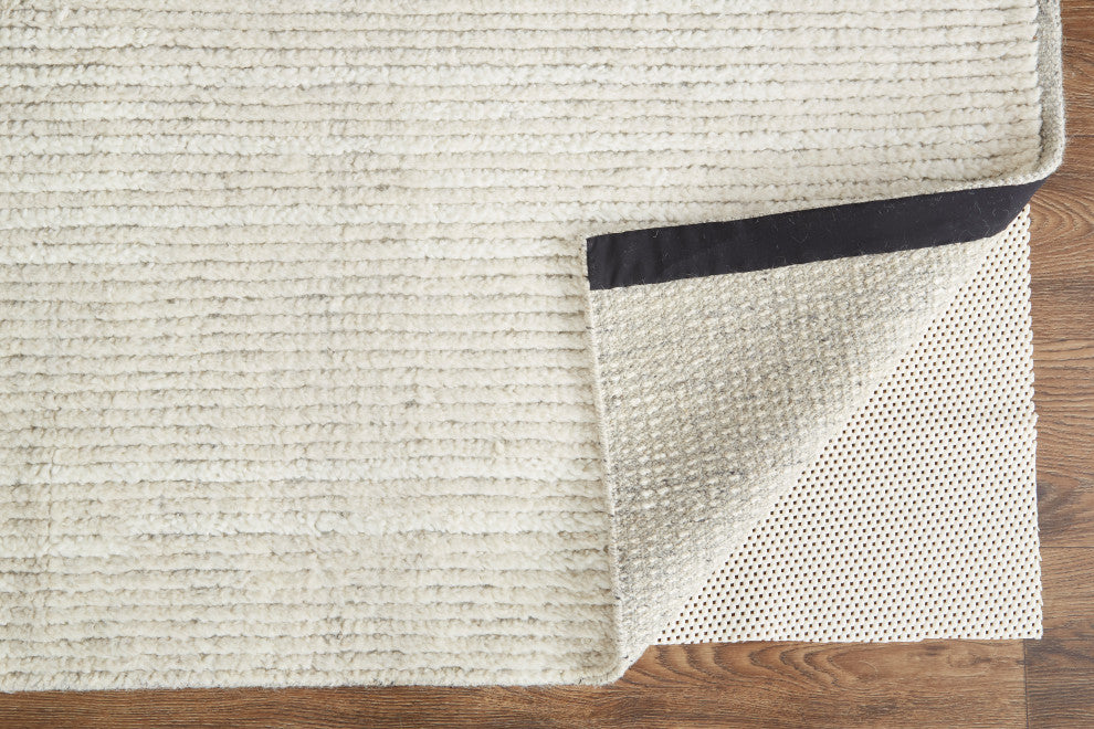 Weave & Wander Rheed Wool Rug, Solid Ivory, 8ft-6in x 11ft-6in Rug