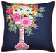 Dann Foley Double Sided Pillow Floral Print and Green Velvet Left