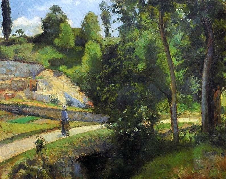 Camille Pissarro The Quarry- Pontoise, Gallery Wrapped Canvas Print, 20"x25"