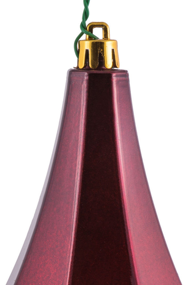 Vickerman Mc191019D 8" Wine Candy Finish Diamond Finial Ornament, Pack of 2