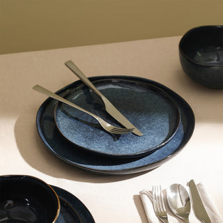 Stone Lain Mirella Stoneware 24-Piece Dinnerware Set, Blue