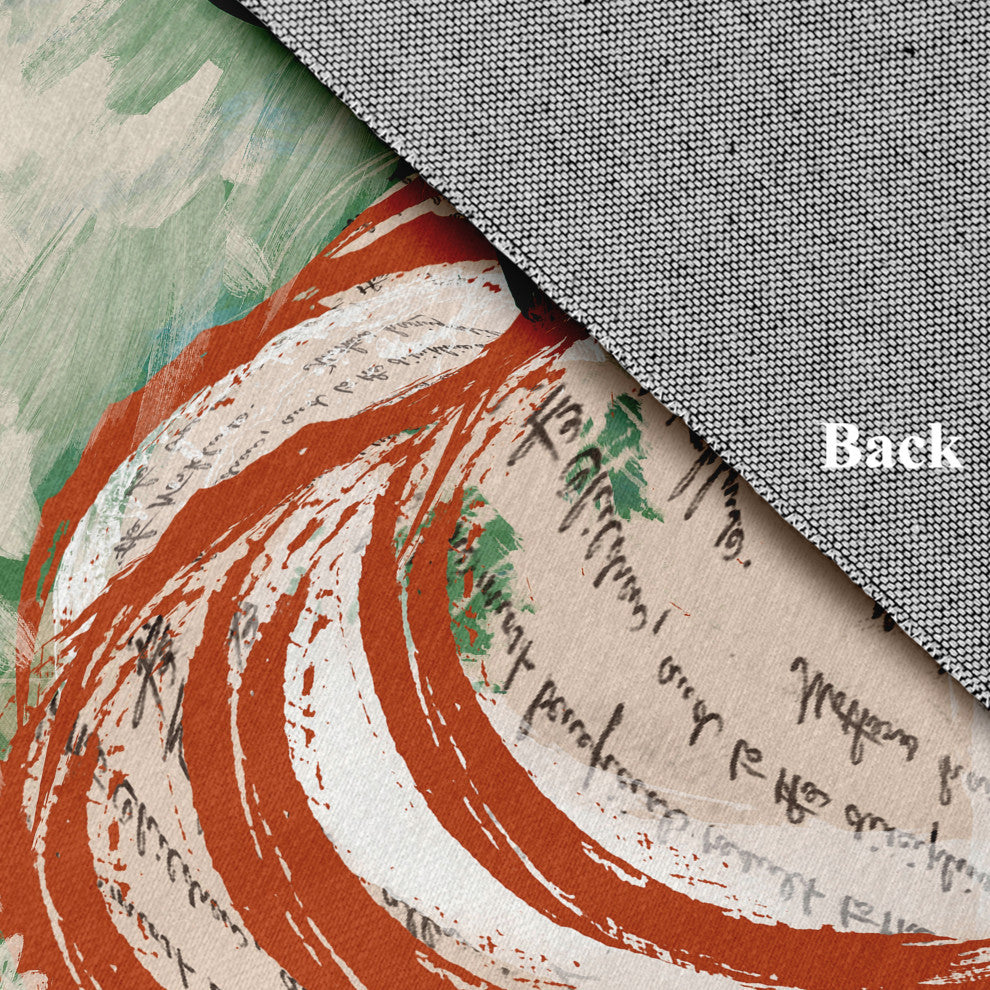 Artistic Pumpkin Fall Design Chenille Area Rug, Green, 5' Round