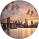 New York City Skyline Under Dark Clouds, Cityscape Round Wall Art, 23"