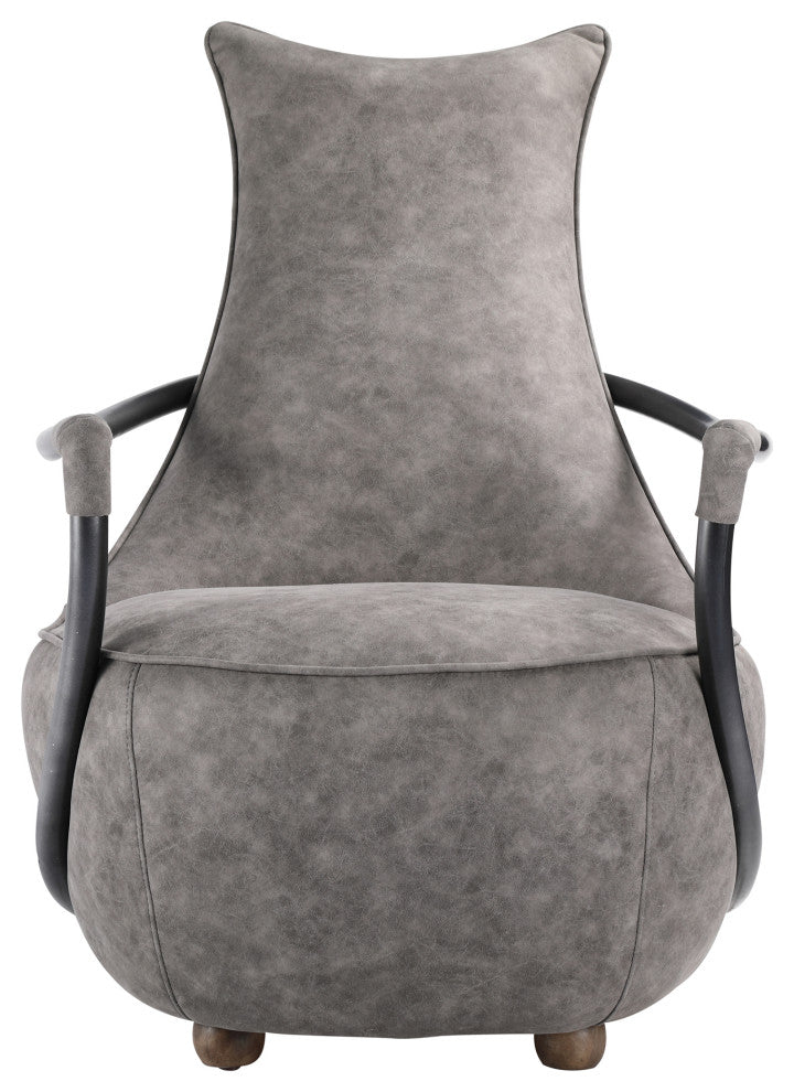 First of A Kind Carlisle Club Chair Rolling Gray Velvet