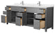 Beckett 84" Dark Gray Double Vanity, Carrara Cultured Marble Top