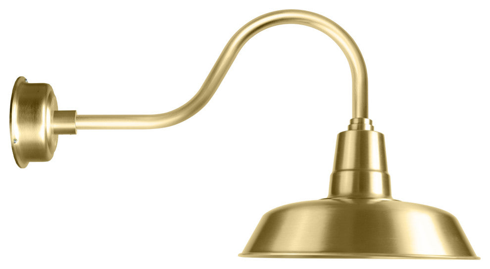 18" Vintage LED Sconce Light With Contemporary Arm, Solid Brass