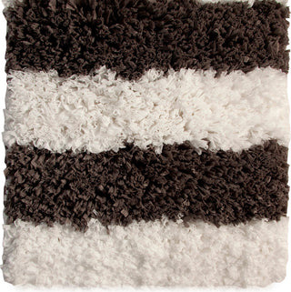 Bath Rug Polyester/Viscose/Cotton Hand Loom Woven, 34"x21", White and Gray