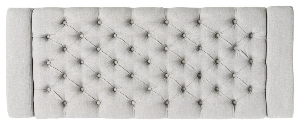 GDF Studio Seattle Tufted Storage Ottoman Bench, Light Gray