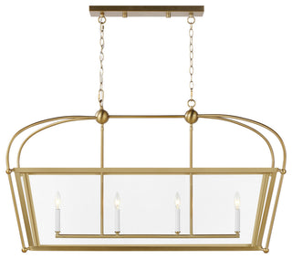 Charleston 4-Light Linear Foyer, Satin Brass