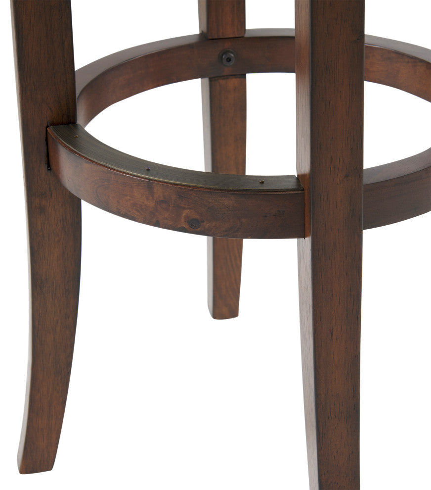 Natick Bar Stool, Set of 2, Distressed Walnut, Bar Height