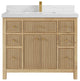 Sonoma 42 Single Sink Bath Vanity in Light Natural Teak with 2" Calacatta Laza