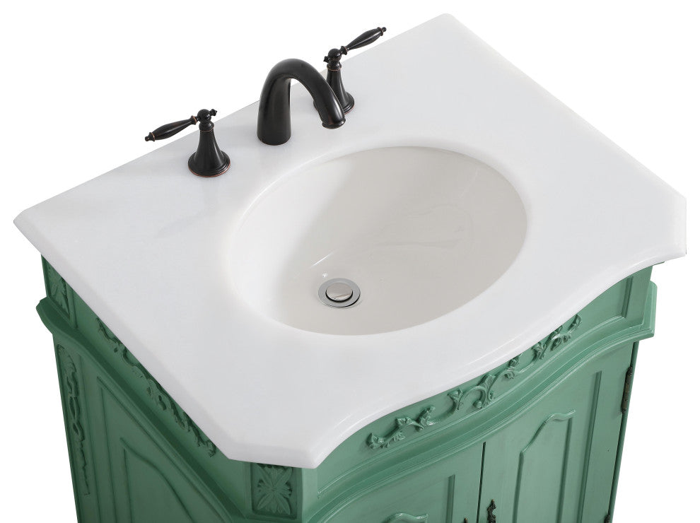 Bathroom Vanity, Vintage Mint, 27", Single Sink