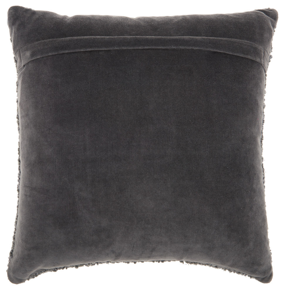 Nourison Home 18"x18" Luminescence Distressed Texture Charcoal Throw Pillows