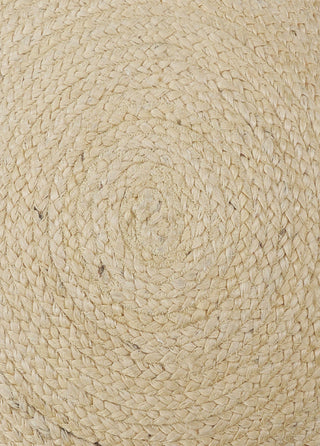 Ox Bay Handwoven Round Tan Solid Organic Jute Pillow Cover, 20"x20"