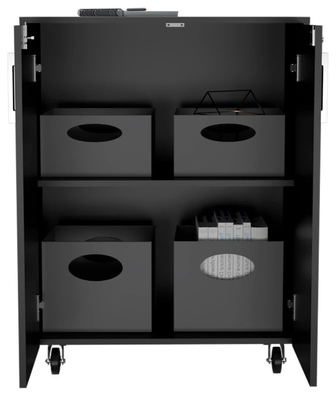 3 Drawers Storage Cabinet Lions, Garage, Black