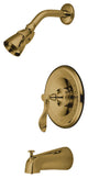 Kingston Brass Pressure Balanced Tub and Shower Faucet, Polished Brass