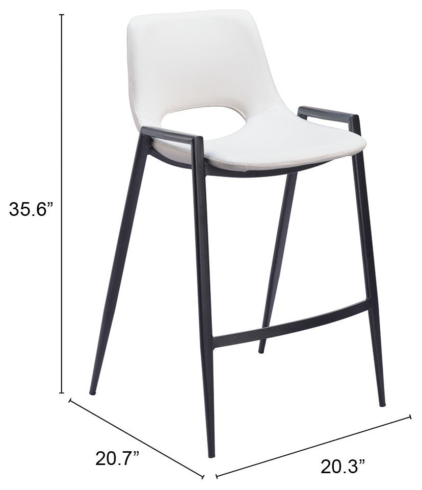 Desi Counter Stool, Set of 2 White