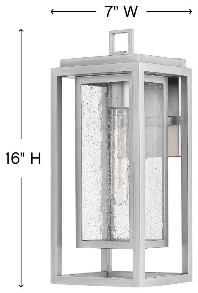 Hinkley 16" Republic Medium Outdoor Wall Mount Lantern, Satin Nickel