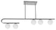 5 Light Halogen Polished Chrome Horizontal Pendant w/ White Glass