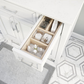 Terrence 36" Vanity with Power Bar and Drawer Organizer, White