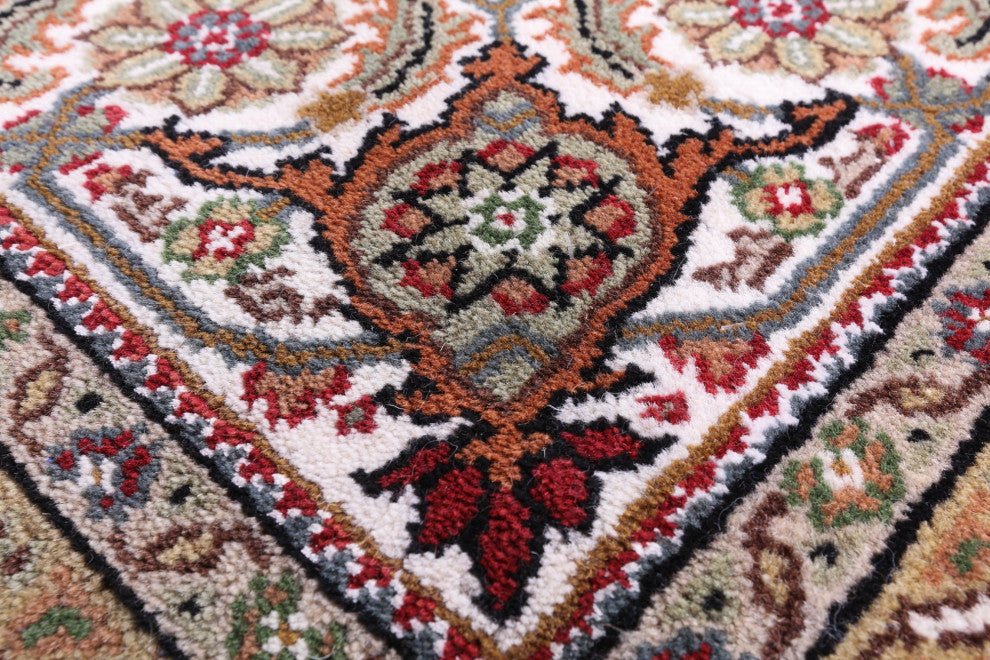 Persian Tabriz Handmade Wool & Silk Rug 8' 11" X 12' 2" - Q13004