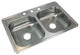 Transolid Select 33"x22 1/64"x6" Double Drop-in SS Kitchen Sink