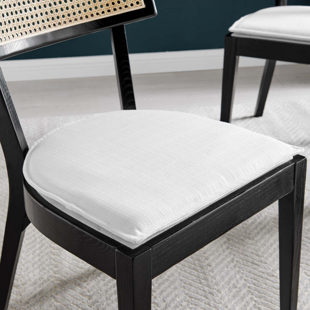 Caledonia Wood Dining Chair Set of 2, Black White