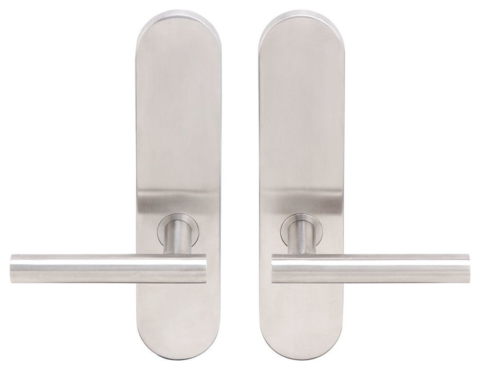 Copenhagen Lever, Full Dummy Tubular Pair, Left Hand, Satin Stainless Steel