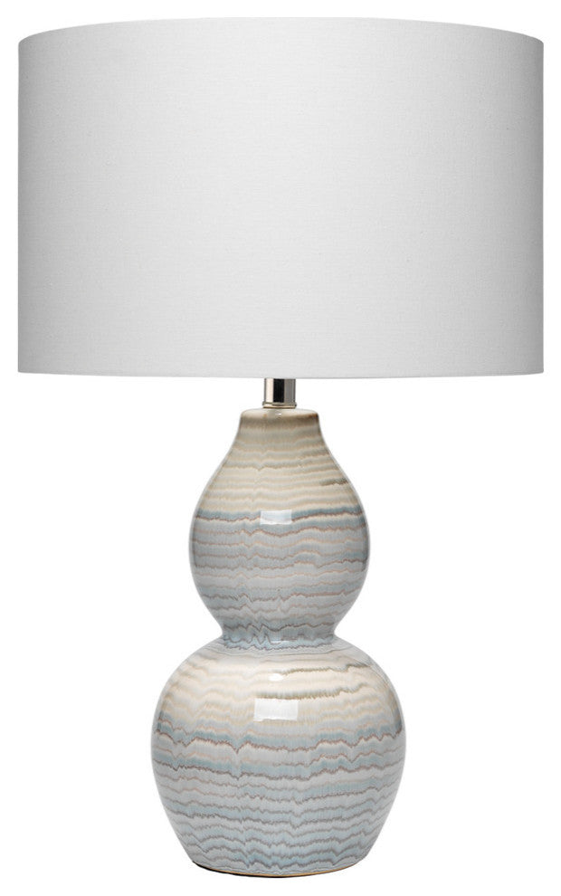 Catalina Ceramic Table Lamp, Blue and White Wave