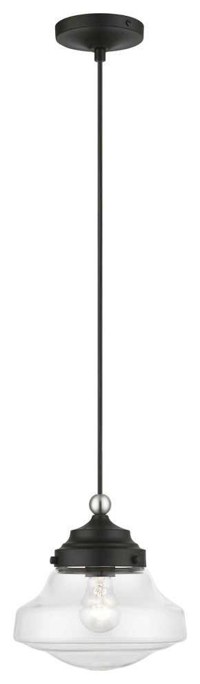 Avondale 1 Light Black With Brushed Nickel Accent Mini Pendant