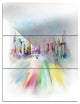"Silhouette of Big City" Digital Metal Wall Art, 3 Panels, 28"x36"