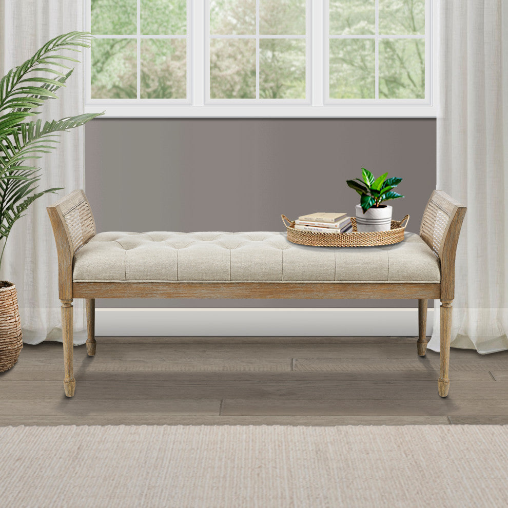 Martha Stewart Isla Accent Bench, Natural