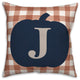 Blue Pumpkin Monogram J 18x18 Spun Poly Pillow