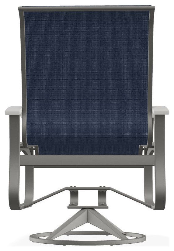 Belle Isle Sling Outdoor Swivel Rocker, Sky/Snow