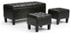 44 Inch Wide Rectangle 3 Pc Storage Ottoman In Tanners Brown Faux Leather
