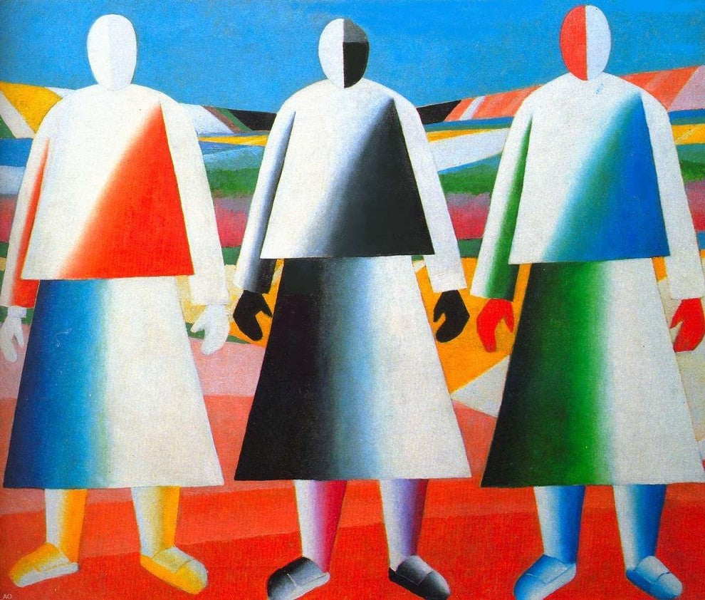 Kazimir Malevich Girls in the Fields - 20" x 25" Premium Canvas Print